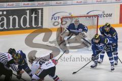 DEL - Eishockey - ERC Ingolstadt - Eisbären Berlin - Saison 2016/2017 - Timo Pielmeier Torwart (#51 ERCI) - Thomas Oppenheimer (#8 ERCI) - Julian Talbot (#48 Berlin) - Foto: Meyer Jürgen