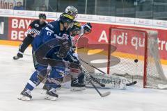 DEL - Eishockey - ERC Ingolstadt - Eisbären Berlin - Saison 2016/2017 - Benedikt Kohl (#34 ERCI) mit einer Torchance - Petri Vehanen (Torwart #31 Berlin) - Foto: Meyer Jürgen