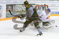 DEL - Eishockey - ERC Ingolstadt - EHC Red Bull München - Saison 2016/2017 - Thomas Oppenheimer (#8 ERCI) scheitert an Danny Aus den Birken Torwart(#33 München) - Foto: Meyer Jürgen