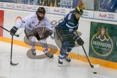 DEL - Eishockey - ERC Ingolstadt - Straubing Tigers - Saison 2016/2017 - Danny Irmen (#19 ERCI) - Timmins Scott (#17 Straubing) - Foto: Meyer Jürgen