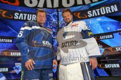 DEL - Eishockey - ERC Ingolstadt - Saison 2016/2017 - Vorstellung Sponsor Saturn und neues Trikot - Patrick Köppchen (ERC 55), Torwart Timo Pielmeier (ERC 51)