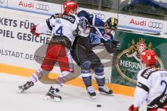 DEL - Eishockey - ERC Ingolstadt - Rapperswil-Jona  Lakers - Testspiel - Saison 2016/2017 - Darryl Boyce (#10 ERCI)  - Zanzi Gianluca (#34 Rapperswil-Lakers) - Foto: Meyer Jürgen