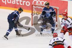 DEL - Eishockey - ERC Ingolstadt - Rapperswil-Jona  Lakers - Testspiel - Saison 2016/2017 - John Laliberte (#15 ERCI) - Darryl Boyce (#10 ERCI)  - Sataric Rajan (#22 Rapperswil-Lakers) - Tobler Michael (#25 Rapperswil-Lakers) -  Foto: Meyer Jürgen