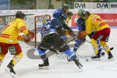 DEL - Eishockey - ERC Ingolstadt - Düsseldorfer EG - Saison 2017/2018 - Kael Mouillierat (#22 ERCI) - #Laurin Braun (#91 ERCI) - Greg Mauldin (#20 ERCI) - Foto: Meyer Jürgen