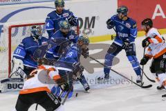 DEL - Eishockey - ERC Ingolstadt - Grizzlys Wolfsburg - Saison 2017/2018 - Timo Pielmeier (#51Torwart ERCI) - Greg Mauldin (#20 ERCI) - John Laliberte (#15 ERCI) - Benedikt Kohl (#34 ERCI) - Foto: Meyer Jürgen