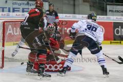 DEL - Eishockey - ERC Ingolstadt - Kölner Haie - Saison 2017/2018 - Thomas Greilinger (#39 ERCI) mit einer Torchance - Daniar Dshunussow(Torwart #30 Köln) - Foto: Meyer Jürgen