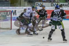 DEL - Eishockey - ERC Ingolstadt - Augsburger Panther - Saison 2017/2018 - Mike Collins (#13 ERCI) - Jonathan Boutin Torwart (#35 AEV) - Foto: Meyer Jürgen