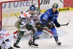 DEL - Eishockey - ERC Ingolstadt - Augsburger Panther - Saison 2017/2018 - Laurin Braun (#91 ERCI) - David Stieler (#21 AEV) - Foto: Meyer Jürgen