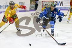 DEL - Eishockey - ERC Ingolstadt - Düsseldorfer EG - Saison 2017/2018 - Maximilian Kammerer (#9 Düsseldorf) - John Laliberte (#15 ERCI) - Foto: Meyer Jürgen