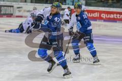 DEL - Eishockey - ERC Ingolstadt - Nürnberg Ice Tigers - Saison 2017/2018 - Joachim Ramoser (#47 ERCI) beim warm machen - Schlagschuss - Foto: Meyer Jürgen