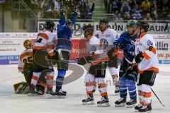 DEL - Eishockey - ERC Ingolstadt - Grizzlys Wolfsburg - Saison 2017/2018 - Greg Mauldin (#20 ERCI) mit dem Treffer zur 1:0 Führung - Jerry Kuhn Torwart(#35 Wolfsburg) - Darin Olver (#40 ERCI) -Carter Proft (#94 Wolfsburg) -  jubel - Foto: Meyer Jürgen