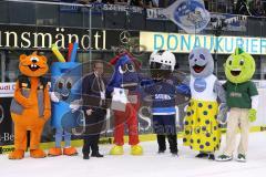 DEL - Eishockey - ERC Ingolstadt - Iserlohn Roosters - Wettlauf Rennen der Maskottchen aus Ingolstadt, Stadtwerke hat gewonnen