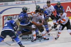 DEL - Eishockey - ERC Ingolstadt - Grizzlys Wolfsburg - Saison 2017/2018 - Timo Pielmeier (#51Torwart ERCI) - Greg Mauldin (#20 ERCI) - John Laliberte (#15 ERCI) - Benedikt Kohl (#34 ERCI) - Foto: Meyer Jürgen