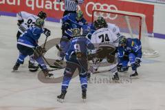 DEL - Eishockey - ERC Ingolstadt - Nürnberg Ice Tigers - Saison 2017/2018 - Brandon Buck (#9 ERCI) - Timo Pielmeier (#51Torwart ERCI) - Benedikt Kohl (#34 ERCI) - Leonard Pföderl (#93 Nürnberg) - Foto: Meyer Jürgen