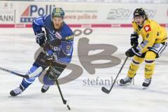 DEL - Eishockey - ERC Ingolstadt - Krefeld Pinguine - Saison 2017/2018 - Laurin Braun (#91 ERCI) - Mathias Trettenes (#8 Krefeld) - Foto: Meyer Jürgen