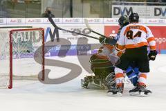DEL - Eishockey - ERC Ingolstadt - Grizzlys Wolfsburg - Saison 2017/2018 - Greg Mauldin (#20 ERCI) mit dem Treffer zur 1:0 Führung - Jerry Kuhn Torwart(#35 Wolfsburg) - Darin Olver (#40 ERCI) -Carter Proft (#94 Wolfsburg) -  jubel - Foto: Meyer Jürgen