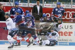 vDEL - Eishockey - ERC Ingolstadt - Adler Mannheim - Saison 2017/2018 - Matt Pelech (#23 ERCI) - Schiedrichter an der Bande - Foto: Meyer Jürgen