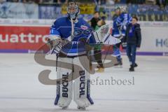 DEL - Eishockey - ERC Ingolstadt - Düsseldorfer EG - Saison 2017/2018 - Timo Pielmeier (#51Torwart ERCI) bedankt sich bei den Fans - Foto: Meyer Jürgen