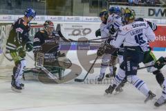 DEL - Eishockey - ERC Ingolstadt - Augsburger Panther - Saison 2017/2018 - Jonathan Boutin Torwart (#35 AEV) - John Laliberte (#15 ERCI) - Brett Olson (#16 ERCI) - Foto: Meyer Jürgen