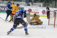 DEL - Eishockey - ERC Ingolstadt - Düsseldorfer EG - Saison 2017/2018 - Greg Mauldin (#20 ERCI) vergibt eine Torchance - Dan Bakala Torwart (#34 Düsseldorf) - Laurin Braun (#91 ERCI) - Foto: Meyer Jürgen