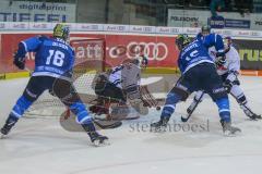 DEL - Eishockey - ERC Ingolstadt - EHC Red Bull München - Saison 2017/2018 - John Laliberte (#15 ERCI) - David Leggio Torwart (#73 München) - Derek Joslin (#25 München) - Foto: Meyer Jürgen