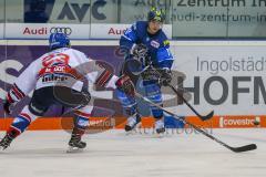 DEL - Eishockey - Playoffs - Spiel 1 - Viertelfinale - ERC Ingolstadt - Adler Mannheim - Saison 2017/2018 - Ville Koistinen (#10 ERCI) - Marcel Goc (#23 Mannheim) - Foto: Meyer Jürgen
