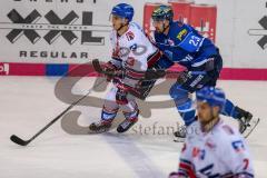 DEL - Eishockey - Playoff - Viertelfinale -  Spiel3 - ERC Ingolstadt - Adler Mannheim - Saison 2017/2018 - Matt Pelech (#23 ERCI) - Marcel Goc (#23 Mannheim) - Foto: Meyer Jürgen