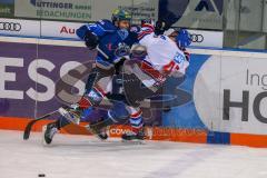 DEL - Eishockey - Playoff - Viertelfinale -  Spiel3 - ERC Ingolstadt - Adler Mannheim - Saison 2017/2018 - Joachim Ramoser (#47 ERCI) queckt Christoph Ullmann (#47 Mannheim) - Foto: Meyer Jürgen