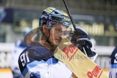 DEL - Eishockey - ERC Ingolstadt - Kölner Haie - Testspiel - Saison 2017/2018 - Laurin Braun (#91 ERCI) beim warm machen - Foto: Meyer Jürgen