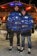 DEL - Eishockey - Saison 2018/2019 - ERC Ingolstadt - Eisarena am Schloß - Tyler Kelleher (#19 ERCI) rechts und Mike Collins (#13 ERCI) links - Foto: Meyer Jürgen