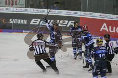 DEL - Eishockey - Saison 2018/2019 - ERC Ingolstadt - Kölner Haie - Gustaf Wesslau Torwart (#29 Köln) - äe40# - Benedikt Kohl (#34 ERCI) mit dem 1:0 Führungstreffer - jubel - Foto: Meyer Jürgen