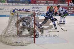 DEL - Eishockey - Saison 2018/2019 - ERC Ingolstadt - Straubing Tigers - Zatkoff Jeffrey Torwart (#37 Straubing) - Tyler Kelleher (#19 ERCI) - Foto: Meyer Jürgen