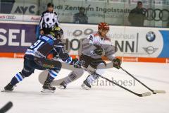DEL - Eishockey - Saison 2018/2019 - ERC Ingolstadt - Kölner Haie - Laurin Braun (#91 ERCI) - Vincent Koziello (#21 Köln) - Foto: Meyer Jürgen