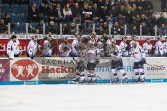 DEL - Eishockey - ERC Ingolstadt - EHC Red Bull München - Tor Jubel 0:2 München Bank