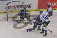 DEL - Eishockey - Saison 2018/2019 - ERC Ingolstadt - Eisbären Berlin - Jochen Reimer (#32Torwart ERCI) - Louis-Marc Aubry (#41 Berlin) - Maury Edwards (#23 ERCI) - Foto: Meyer Jürgen