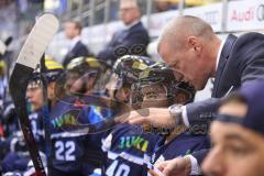 DEL - Eishockey - Saison 2018/2019 - ERC Ingolstadt - Augsburger Panther - Jerry D´Àmigo (#9 ERCI) - Torwartrainer Fabian Dahlem gibt Anweisungen - Foto: Meyer Jürgen