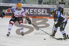 DEL - Eishockey - Saison 2018/2019 - ERC Ingolstadt - Fischtown Pinguins - Laurin Braun (#91 ERCI) - Kevin Lavalleè (#20 Bremerhaven) - Foto: Meyer Jürgen