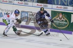 DEL - Eishockey - Saison 2018/2019 - ERC Ingolstadt - Augsburger Panther - Patrick Cannone (#12 ERCI) - Steffen Tölzer (#13 Augsburg) - Foto: Meyer Jürgen