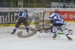 DEL - Eishockey - Saison 2018/2019 - ERC Ingolstadt - Straubing Tigers - David Elsner (#61 ERCI) - Zatkoff Jeffrey Torwart (#37 Straubing) - Williams Jeremy (#18 Straubing) - Foto: Meyer Jürgen