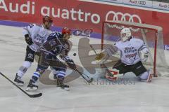 DEL - Eishockey - Saison 2018/2019 - ERC Ingolstadt - Kölner Haie - Mike Collins (#13 ERCI) - Gustaf Wesslau Torwart (#29 Köln) - Foto: Meyer Jürgen