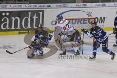 DEL - Eishockey - Saison 2018/2019 - ERC Ingolstadt - Augsburger Panther - Timo Pielmeier (#51Torwart ERCI) - Thomas Greilinger (#39 ERCI) - Darin Olver (#40 ERCI) - Jaroslav Hafenrichter (#77 Augsburg) - Foto: Meyer Jürgen