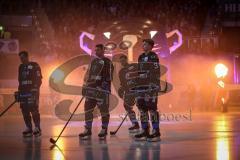 DEL - Eishockey - ERC Ingolstadt - Nürnberg Icetigers - Starting Six, Fabio Wagner (ERC 5) Colton Jobke (7 ERC) Tim Wohlgemuth (ERC 33)