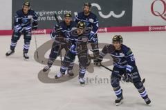 DEL - Eishockey - Saison 2018/2019 - ERC Ingolstadt - Eisbären Berlin - Der 1:1 Ausgleichstreffer durch Garbutt Ryan (#28 ERCI) - jubel - Darin Olver (#40 ERCI) - Maury Edwards (#23 ERCI) - Foto: Meyer Jürgen