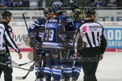 DEL - Eishockey - Saison 2018/2019 - ERC Ingolstadt - Iserlohn Roosters - Thomas Greilinger (#39 ERCI) mit dem 1:0 Führungstreffer - Sebastian Dahm Torwart (#31 Iserlohn) -  jubel - Foto: Meyer Jürgen