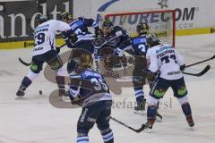 DEL - Eishockey - Saison 2018/2019 - ERC Ingolstadt - Eisbären Berlin - Jochen Reimer (#32Torwart ERCI) - Thomas Greilinger (#39 ERCI) - Jens Baxmann (#29 Berlin) - Colton Jobke (#7 ERCI) - Foto: Meyer Jürgen