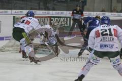 DEL - Eishockey - Saison 2018/2019 - ERC Ingolstadt - Augsburger Panther - Brett Olson (#16 ERCI)trifft zum 1:0 Führungstreffer - Olivier Roy Torwart (#31 Augsburg) - jubel - Foto: Meyer Jürgen
