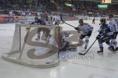 DEL - Eishockey - Saison 2018/2019 - ERC Ingolstadt - Kölner Haie - Gustaf Wesslau Torwart (#29 Köln) - Mike Collins (#13 ERCI) - Rafael Czichos (#5 Köln) - Patrick Cannone (#12 ERCI) - Foto: Meyer Jürgen