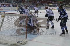 DEL - Eishockey - Saison 2018/2019 - ERC Ingolstadt - Kölner Haie - Gustaf Wesslau Torwart (#29 Köln) - Mike Collins (#13 ERCI) - Rafael Czichos (#5 Köln) - Patrick Cannone (#12 ERCI) - Foto: Meyer Jürgen