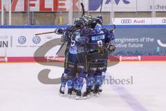 DEL - Eishockey - Saison 2019/20 - ERC Ingolstadt -  Eisbären Berlin - Der 1:0 Führungstreffer durch Tim Wohlgemuth (#33 ERCI) - jubel - Kris Foucault (#81 ERCI) - Fabio Wagner (#5 ERCI) - Jerry D´Àmigo (#9 ERCI) - Foto: Jürgen Meyer