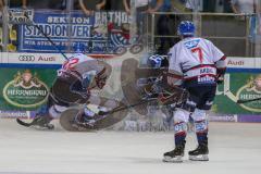 DEL - Eishockey - Saison 2019/20 - ERC Ingolstadt -  Adler Mannheim - Der 0:1 treffer durch Mathias Plachta (#22 Mannheim) - Timo Pielmeier (#51Torwart ERCI) - David Elsner (#61 ERCI) - Foto: Jürgen Meyer